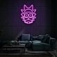 Rick's Face Neon Art Tribute to Popular Culture