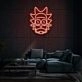 Rick's Face Neon Art Tribute to Popular Culture