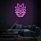 Rick's Face Neon Art Tribute to Popular Culture