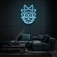 Rick's Face Neon Art Tribute to Popular Culture