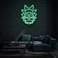 Rick's Face Neon Art Tribute to Popular Culture