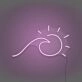 Sun and Sea Wave Neon Artistic Representation of Beachside Serenity