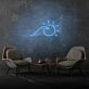 Sun and Sea Wave Neon Artistic Representation of Beachside Serenity