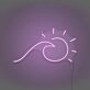 Sun and Sea Wave Neon Artistic Representation of Beachside Serenity