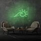 Sun and Sea Wave Neon Artistic Representation of Beachside Serenity
