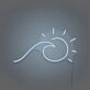 Sun and Sea Wave Neon Artistic Representation of Beachside Serenity