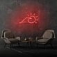 Sun and Sea Wave Neon Artistic Representation of Beachside Serenity