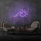 Sun and Sea Wave Neon Artistic Representation of Beachside Serenity