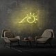 Sun and Sea Wave Neon Artistic Representation of Beachside Serenity