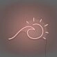 Sun and Sea Wave Neon Artistic Representation of Beachside Serenity