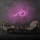 Sun and Sea Wave Neon Artistic Representation of Beachside Serenity