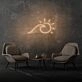 Sun and Sea Wave Neon Artistic Representation of Beachside Serenity