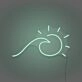 Sun and Sea Wave Neon Artistic Representation of Beachside Serenity
