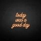 'Today was a good day' neon sign