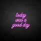 'Today was a good day' neon sign
