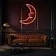 Dreamy young moon Neon Whimsical Nighttime Wonder