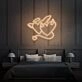 Angel and Devil Hearts Neon Art Playful Duality and Temptation