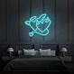 Angel and Devil Hearts Neon Art Playful Duality and Temptation
