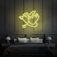 Angel and Devil Hearts Neon Art Playful Duality and Temptation