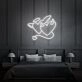 Angel and Devil Hearts Neon Art Playful Duality and Temptation