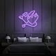 Angel and Devil Hearts Neon Art Playful Duality and Temptation