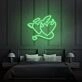 Angel and Devil Hearts Neon Art Playful Duality and Temptation