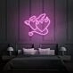 Angel and Devil Hearts Neon Art Playful Duality and Temptation