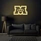Monster Caption "M" Neon Bold and Energetic Display