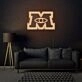 Monster Caption "M" Neon Bold and Energetic Display