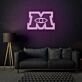 Monster Caption "M" Neon Bold and Energetic Display
