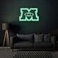 Monster Caption "M" Neon Bold and Energetic Display
