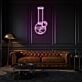 Flask With Weed Sign Neon Edgy and Trendy Statement