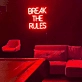 Break the rules Neon Art Encouraging Rebellion and Individuality