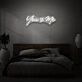 You & Me Cursive Neon Lettering Intimate Connection and Affection