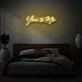 You & Me Cursive Neon Lettering Intimate Connection and Affection