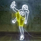 Touchdown Heroes Vibrant American Football Players Neon