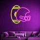 Wild West Touchdown Cowboy Football Helmet Neon