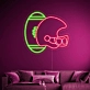 Wild West Touchdown Cowboy Football Helmet Neon