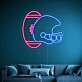 Wild West Touchdown Cowboy Football Helmet Neon