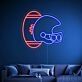 Wild West Touchdown Cowboy Football Helmet Neon