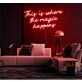 This is where the magic happens Neon Sign Enchanting Atmosphere