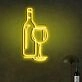 Red Wine Wine Glass  Bar Set  Neon Signs