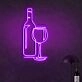Red Wine Wine Glass  Bar Set  Neon Signs