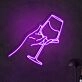 Wine Tasting Bar Drinking Glasses Neon