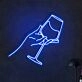 Wine Tasting Bar Drinking Glasses Neon