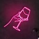 Wine Tasting Bar Drinking Glasses Neon