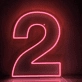 Number 2  LED Neon Sign