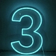 Number 3 LED Neon Sign