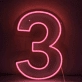 Number 3 LED Neon Sign