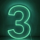 Number 3 LED Neon Sign